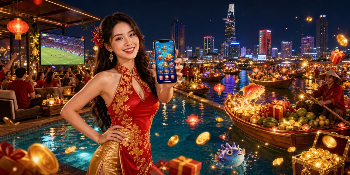 Người dùng Hồ Chí Minh trải nghiệm game bắn cá tại chợ đêm trên nền tảng mtrung